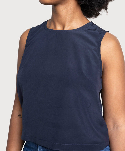 Sleeveless Silk Top