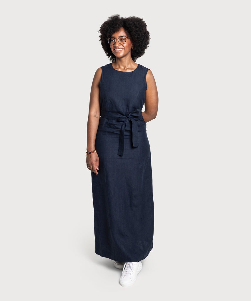 Long Sleeveless Linen Dress