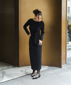 Long Sleeve Jersey Knot Dress Miaki Swiss Made Womenswear