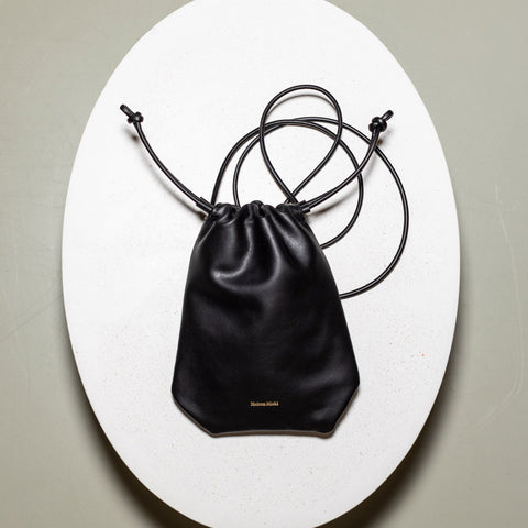 Black / One Size Soft Crossbody Leather Bag Miaki Swiss Made Womenswear