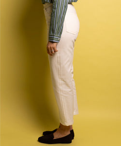 Off White / 34 Straight Crop Jeans Miaki Swiss Made Womenswear
