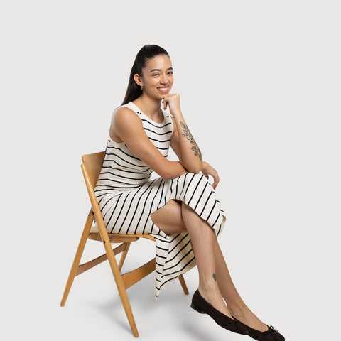 Long Knitted Sleeveless Dress Miaki Swiss Made Womenswear