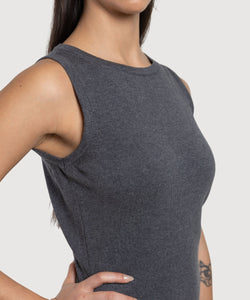 Long Knitted Sleeveless Dress Miaki Swiss Made Womenswear