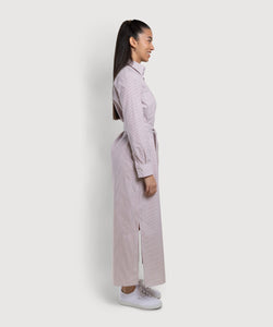 Long Cotton Stripe Shirt Dress Miaki Swiss Made Womenswear