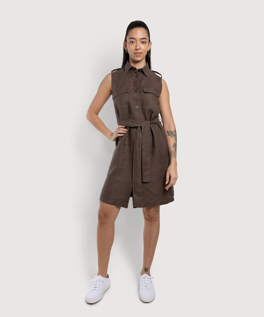 Brown / 34 Safari Dress Miaki Swiss Made Womenswear