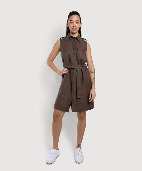Brown / 34 Safari Dress Miaki Swiss Made Womenswear