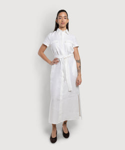 Long Short Sleeve Linen Shirt Dress Miaki Swiss Made Womenswear