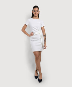 Cream / XS Short Jersey Knot Dress Miaki Swiss Made Womenswear