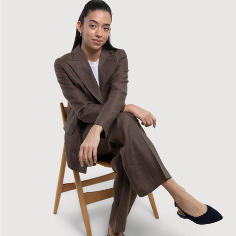 Double Breast Linen Blazer Miaki Swiss Made Womenswear