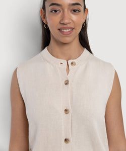 Knitted Cotton Vest Miaki Swiss Made Womenswear
