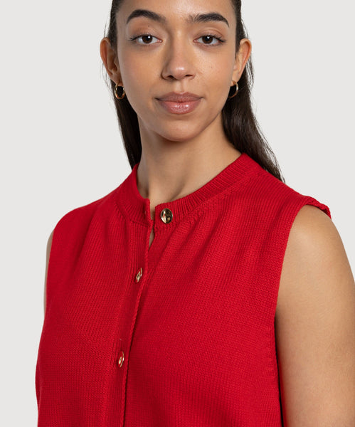 Knitted Cotton Vest Miaki Swiss Made Womenswear