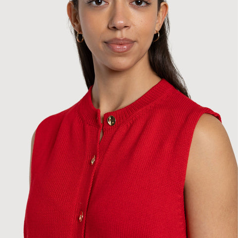 Knitted Cotton Vest Miaki Swiss Made Womenswear