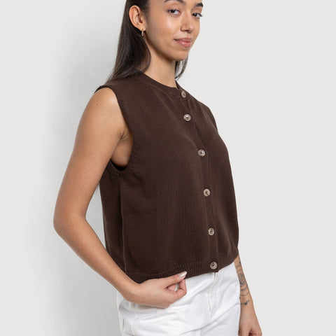 Knitted Cotton Vest Miaki Swiss Made Womenswear
