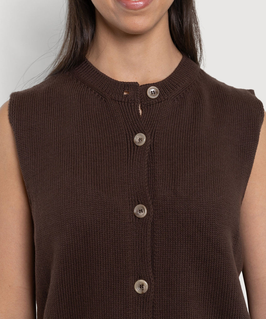 Knitted Cotton Vest Miaki Swiss Made Womenswear