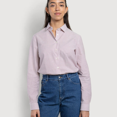 Relaxed Light Cotton Stripe Shirt Miaki Swiss Made Womenswear