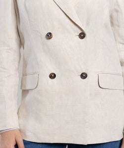 Double Breast Linen Blazer Miaki Swiss Made Womenswear