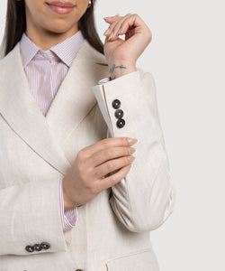 Double Breast Linen Blazer Miaki Swiss Made Womenswear