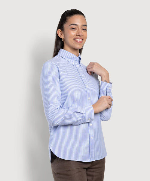 Relaxed Oxford Stripe Shirt Miaki Swiss Made Womenswear