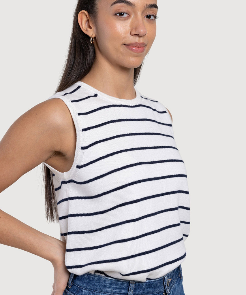 Knitted Sleeveless Cotton Sweater Miaki Swiss Made Womenswear