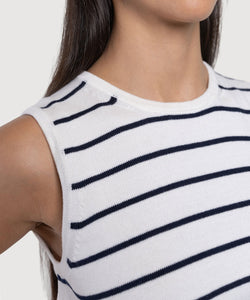 Knitted Sleeveless Cotton Sweater Miaki Swiss Made Womenswear