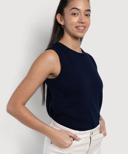 Knitted Sleeveless Cotton Sweater Miaki Swiss Made Womenswear