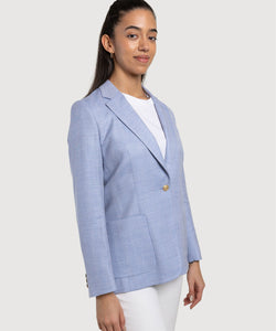 Relaxed Wool Silk Herringbone Blazer Miaki Swiss Made Womenswear