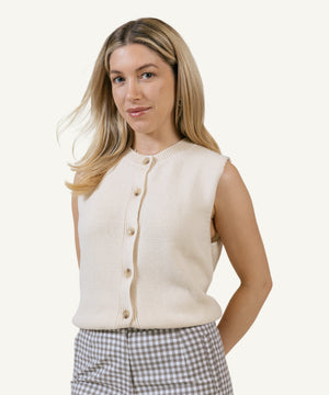 Knitted Cotton Vest Miaki Swiss Made Womenswear