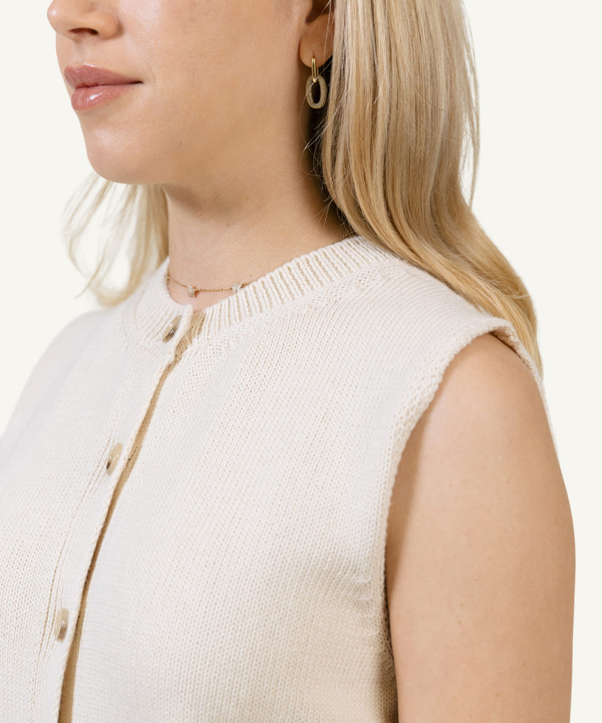 Knitted Cotton Vest Miaki Swiss Made Womenswear