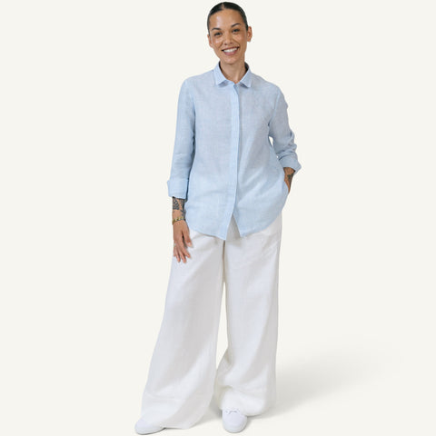 Palazzo Linen Trousers Miaki Swiss Made Womenswear