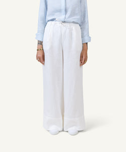Palazzo Linen Trousers Miaki Swiss Made Womenswear
