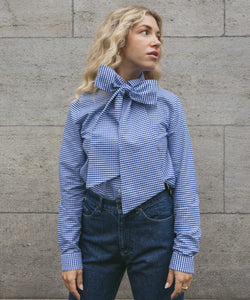 Everyday Check Shirt with Bow Miaki Swiss Made Womenswear