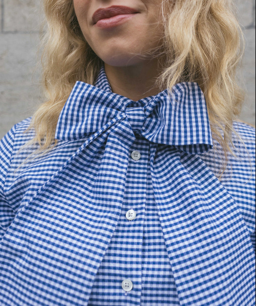 Everyday Check Shirt with Bow Miaki Swiss Made Womenswear