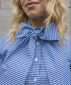 Everyday Check Shirt with Bow Miaki Swiss Made Womenswear