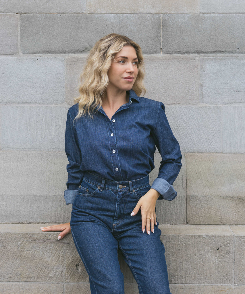 Relaxed Washed Denim Shirt Miaki Swiss Made Womenswear