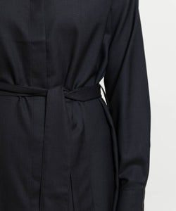 Long Wool Shirt Dress Miaki Swiss Made Womenswear