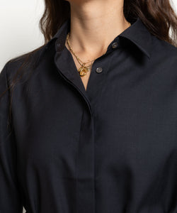 Long Wool Shirt Dress Miaki Swiss Made Womenswear