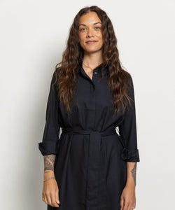 Long Wool Shirt Dress Miaki Swiss Made Womenswear