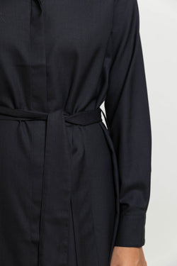 Long Wool Shirt Dress Miaki Swiss Made Womenswear