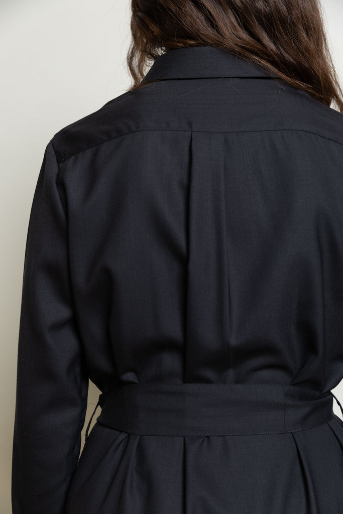 Long Wool Shirt Dress Miaki Swiss Made Womenswear