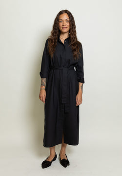 Long Wool Shirt Dress Miaki Swiss Made Womenswear