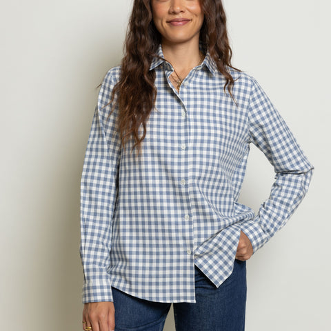 Relaxed Cotton Check Shirt Miaki Swiss Made Womenswear