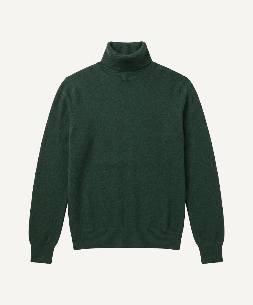 Dark Green / XS Classic Cashmere Rollneck Sweater Miaki Swiss Made Womenswear