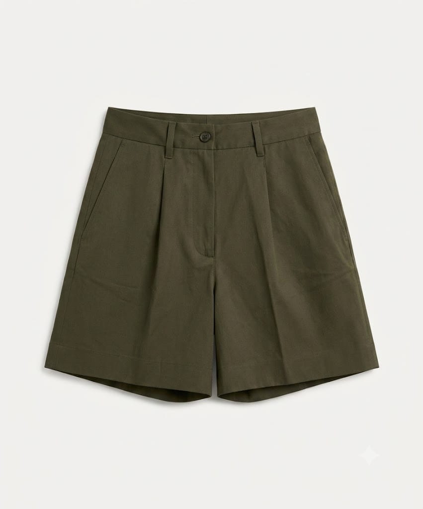 Olive / 34 Cotton Shorts Miaki Swiss Made Womenswear