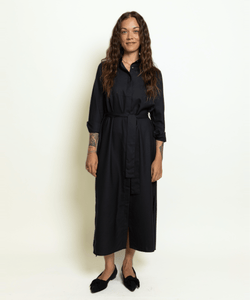 Long Wool Shirt Dress Miaki Swiss Made Womenswear