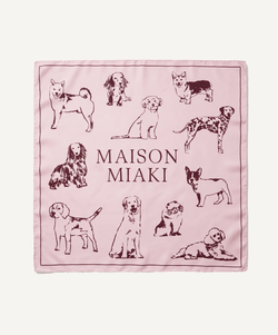 Pink / One Size Silk Foulard Dogs Miaki Swiss Made Womenswear