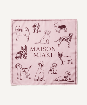 Pink / One Size Silk Foulard Dogs Miaki Swiss Made Womenswear