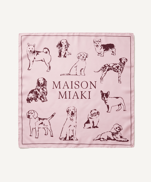 Pink / One Size Silk Foulard Dogs Miaki Swiss Made Womenswear