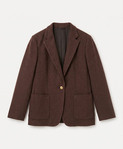 Brown / 34 Relaxed Heritage Wool Blazer Miaki Swiss Made Womenswear