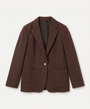Brown / 34 Relaxed Heritage Wool Blazer Miaki Swiss Made Womenswear
