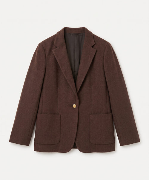 Brown / 34 Relaxed Heritage Wool Blazer Miaki Swiss Made Womenswear
